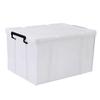 Caja Grande de Plástico para Artículos Sanitarios Caja de Almacenamiento Transparente Rectangular de Ángulo Recto con Tapa Caja de Rotación Logística Caja de Viaje para Vajilla