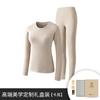 Conjunto de Ropa Interior Térmica de Invierno para Mujer de Cachemira y Seda Meiyabi con Forro Polar, Color Sólido, Versión Gruesa, Listo para Enviar