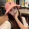 Sombrero de Pescador de Conejo Sombrero de Cubeta de 6 Colores Sombrero de Pescador Nuevo Estilo Coreano para Mujer que Afina el Rostro Arte Pequeño Estilo Japonés Sombrero de Cubeta Bordado Distintivo