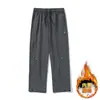 Calça casual nova para trabalho ao ar livre masculina, resistente à água, com design dividido, calça comprida e fecho ajustável de quatro botões