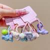 Elástico Dupla Camada de Alta Elasticidade Infantil para Rabo de Cavalo, Fita de Cabelo Fofa de Ursinho para Meninas Pequenas, Corda de Cabelo Trançada para Meninas