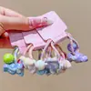 Goma para coleta de doble capa de alta elasticidad para niñas pequeñas, Diadema de oso linda para niñas, Cuerda para el pelo trenzada para niñas