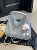 Mochila de Viaje Plateada para Mujer 2026 Nueva Moda Tendencia Bolso de Hombro Gran Capacidad Multiusos Bolso Cruzado Tipo Cubo Mochila