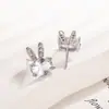 Novos Brincos de Coelho de Zircônia Fofos, Luxo Leve e High-End Brilhantes Acessórios de Orelha de Coelho com Diamante, Joias de Orelha com Design de Nicho para Mulheres