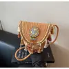 Bolsa de Hombro Cruzado para Mujer 2026 Estilo Étnico Nuevo Tejida con Borlas Estilo Bohemio con Cuentas Personalidad de Nicho