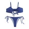 Biquíni push-up super sexy de três pontos com alças, maiô feminino de verão, celebridade da Internet, praia de Sanya, traje de banho para férias