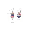 Amazon Europeo y Americano Día de la Independencia Nuevos Pendientes Acrílicos con Diseño Único de Sombrero de Dinosaurio Pendientes Creativos para Mujer