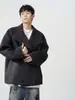 Abrigo de Lana Sarga Estilo Retro Old Money para Hombre, Tendencia Otoño e Invierno Marca Diseño Gabardina Corta Chaqueta Holgada