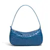 Bolsa Baguette de Venta Caliente Europea y Americana Moda Bolso de Hombro Único Debajo del Brazo Color Sólido Cuero Suave Tejido Bolso para Mujer Cruzado Bolso Dumpling Moderno