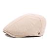 Gorra de franela monocromática al por mayor, boina con puntadas de otoño británicas para hombre, gorra delantera para mujer, gorra de pintor