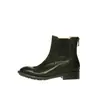 Botines Chelsea de cuero de grano superior para mujer, nuevo estilo otoño/invierno, punta redonda, cierre de cremallera trasera, tacón medio a grueso, botines, talla 40