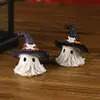 Sombrero Mágico Pequeño Fantasma Adorno de Resina Halloween Decoración Divertida Accesorios para Fiesta Horroroso Lindo Adorno de Atmósfera