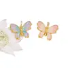 Colgante de Mariposa con Gradiente Iridiscente Azul Quemado Estilo Antiguo Colgante de Gota de Esmalte Accesorios Pasador DIY Materiales para Ropa Hanfu