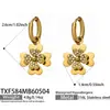 Moda europea y americana 5A circonita doble capa corazón flor collar, pulsera, pendientes, anillo abierto minimalista, set de brazaletes