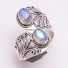 Deseo venta caliente Nuevo anillo de piedra lunar de siete colores para mujer Anillo europeo y americano exagerado tallado estilo punk