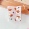 Urso Branco Leitoso Botão Duplo 3 Furos Mini Álbum de Cartões A8 Glitter 3 polegadas Grade Única Armazenamento Álbum de Fotos Bolsa com Zíper Planejador de Folhas Soltas