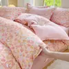 Conjunto de Quatro Peças de Algodão Puro Escovado Espesso de Inverno Lençol de Cama Capa de Edredom Lençol com Elástico Conjunto de Três Peças para Dormitório Roupa de Cama de Alta Qualidade