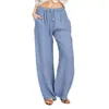 Ropa de mujer transfronteriza 2026 nuevo estilo europeo y americano Amazon eBay talla grande holgada algodón y lino casual pantalones largos para mujer