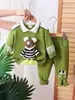 Conjunto de Otoño e Invierno para Niños, Conjunto de Dos Piezas Infantil de Dibujos Animados con Mangas de Retazos, Venta al por Mayor desde Fábrica de Ropa Infantil Transfronteriza de Comercio Exterior