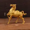 Adornos Pequeños Dorados de Enriquecimiento Rápido Manualidades para Escritorio del Hogar Éxito Zodiaco Caballo Adornos de Metal de Aleación