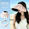 Sombrero de Protección Solar para Mujer, Goma Negra, Estilo Concha de Verano con Ala Ancha, Resistente a los Rayos UV, Sombrero de Sol Abierto para Ciclismo al Aire Libre, Banda para la Cabeza Plegable