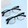 Gafas de Montura Cuadrada de Moda para Hombre en TR90 Montura de Gafas Estilo Xiaohongshu Tendencia Montura Completa de Aleación