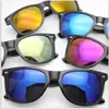 AliExpress Gafas de Sol con Película de Color Uña de Arroz Vintage Tendencia de Moda Gafas de Sol Reflectantes Gafas de Sol de Montura Negra Versátiles