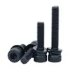 Acero Inoxidable 304 Negro Din912 Cabeza Cilíndrica Hexagonal Tres Piezas Combinación Arandela Plana y de Resorte Tornillo M2M3M4-M8
