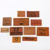 Etiquetas de Roupas em Couro PU, Etiquetas de Couro para Bolsas, Jeans, Sapatos, Chapéus, Acessórios de Couro com Letras Personalizadas, Prensagem de Etiquetas de Couro
