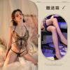 Body Sexy de Renda Borboleta Vazado Transparente Bordado Tentação Apaixonada Estilo Três Pontos Cama Desejo Quente e Puro