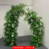 Arco Floral de Boda en Bosque Natural Boda al Aire Libre Decoración con Plantas Verdes Artificiales Soporte Curvo para Flores Columna de Flores Diseño para Fotografía