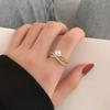 Anillo abierto de perla para mujer, estilo coreano, con microincrustaciones de circonita, personalidad de la moda Mori de Internet, anillo ajustable para el dedo índice con viento frío.