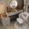 Tocador de dormitorio nórdico, mueble integrado multifuncional minimalista moderno, tocador inteligente con carga inalámbrica