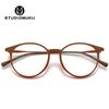 Gafas de madera cool STUDIOMUKU combinan con todo para hombre y mujer, montura de gafas transparentes degradadas para miopía, montura de gafas planas