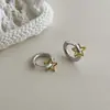 Pendientes Casuales Elegantes de Estrella para Mujer, Pendientes de Aguja de Plata Contrastante de Moda de Nicho de Gama Alta, Pendientes Frescos de Otoño e Invierno para Ins