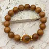 Pulsera de cuentas estilo antiguo con Talismán de los Cinco Truenos de madera de azufaifo imitación, con cruz tallada y escritura celestial, Pulsera de madera natural, Cuentas de oración de madera de durazno de las montañas profundas al por mayor