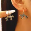 Brincos de Animais Retrô Simples Transfronteiriços Design de Nicho Personalizados Guepardo Coala Dinossauro Pequeno Brincos da Moda Hip-Hop