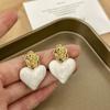 Pendientes de plata con forma de rosa francesa y esmalte de alta calidad, con diseño de nicho de moda, al por mayor.
