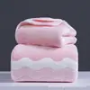 Nuevo juego de toallas de onda de agua para adultos y niños, toalla de baño grande absorbente universal engrosada, toalla doméstica suave y de secado rápido
