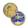 Moneda Conmemorativa del Dios Horus del Antiguo Egipto, Medalla Conmemorativa UV con Relieve Doble Cara, Insignia Metálica de Pirámide y Faraón