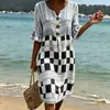 Novo Vestido Longo Cruzado com Decote em V, Babados e Botões 2026, Vestido Casual da Moda e Único para o Dia a Dia das Mulheres, Estilo Verão