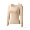 Base Protectora Antibacteriana Camelia Nube 10A Aspecto Delgado Sin Costuras Ropa Interior y Exterior Top de Manga Larga Calentador y Cálido