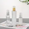 Botella de Loción de Vidrio Esmerilado Botella Dispensadora de Cosméticos Tipo Push Botella Spray para Tónico Botella Vacía para Esencia Base Líquida