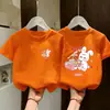 Camiseta de Manga Corta para Bebé Niña Estilo Nuevo 2026 Camiseta de Verano para Niñas Top de Algodón Puro Suelto Ropa para Niños Camisa de Media Manga Camiseta de Verano