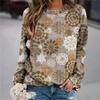 Sudadera de cuello redondo de manga larga con estampado floral, holgada y estampada, ideal para Europa y América, otoño e invierno 2022.