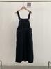 Omalai Retro Estilo Preppy Vestido Recto Suelto Slim de Largo Medio Denim Simple Falda de Tirantes 2193