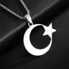 Amazon temu joyería nueva joyería europea y americana collar de acero inoxidable bañado en oro luna cadena para suéter luna estrella