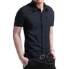Camisa de Verano Nueva Transfronteriza 2020 para Hombre Casual Coreana Atractiva Versátil Ropa de Trabajo Manga Corta Camisa de Algodón Puro