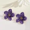 Pendientes coreanos de moda nueva con forma de gota de aceite de flor para mujer, pendientes atmosféricos de alto nivel, temperamento simple, pendientes de s925, pendientes al por mayor