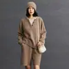 Suéter de Cachemira para Mujer Otoño e Invierno Nuevo Tejido de Punto Cuello Redondo Falso de Dos Piezas Holgado Casual Moda Simple Versátil Tejido de Punto de Cachemira